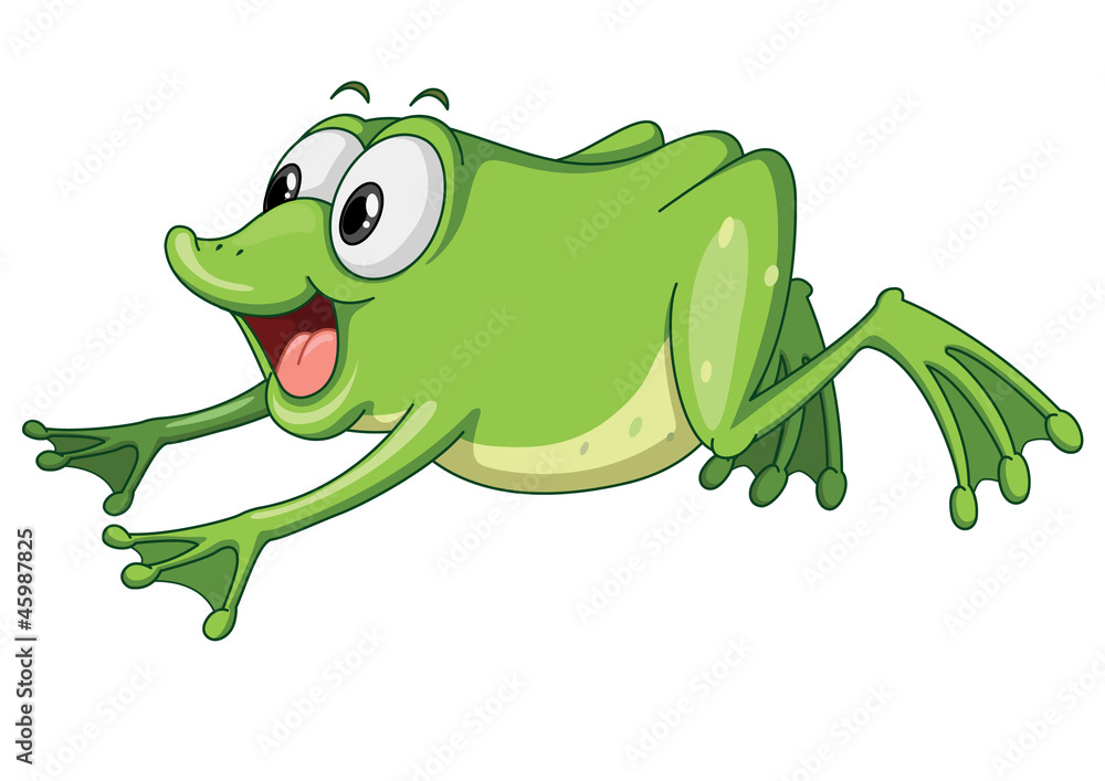 Naklejka premium a green frog jumping