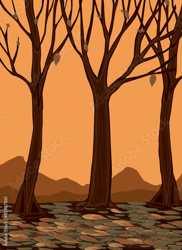 landscape with mountain background