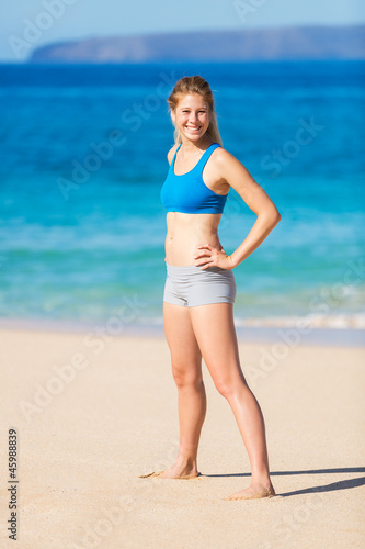 Beautiful Athletic Woman at the Beach