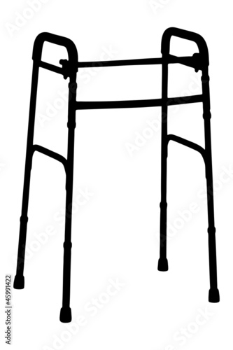 A silhouette of a walker, orthopedic equipment photo