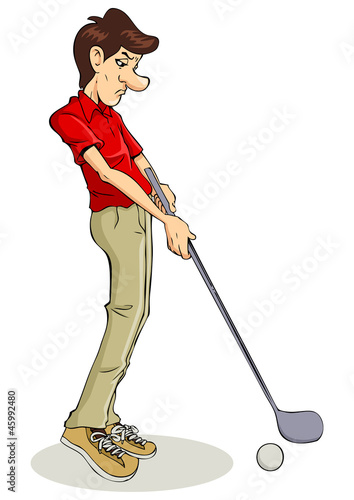 Caricature illustration of a golfer