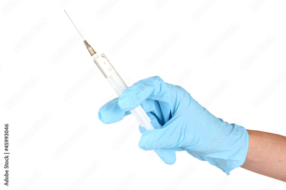 Hand of doctor isolated on white Hand of doctor isolated on white