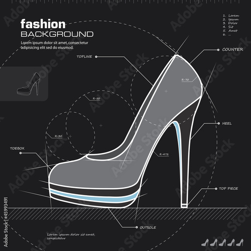 Woman shoes design. Vector.