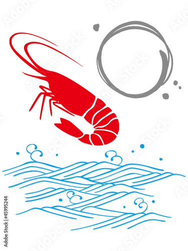 海老と波カラー