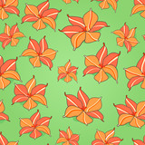 Seamless Pattern with Red Flowers