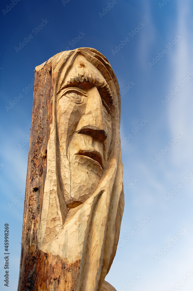 Face Carved on Tree Trunk Face Carved on Tree Trunk