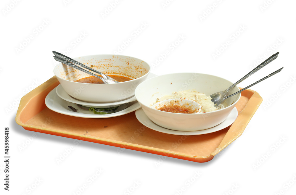 Leftover food isolated on white background Leftover food isolated on white background