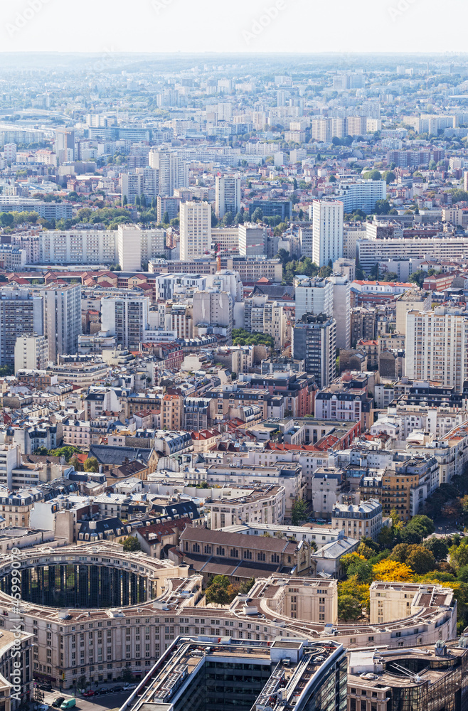 View of Paris from height of bird's flight