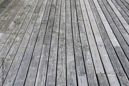 Aged gray wooden terrace floor