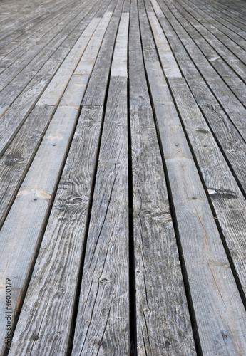 Aged gray wooden terrace floor © lenatru