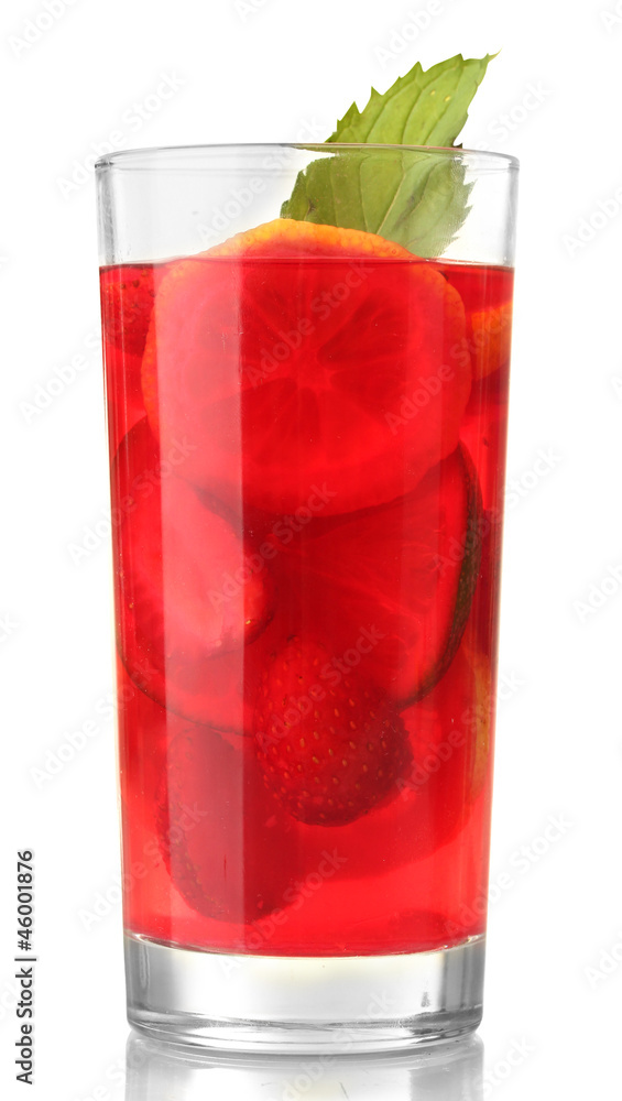 sangria in glass, isolated on white sangria in glass, isolated on white