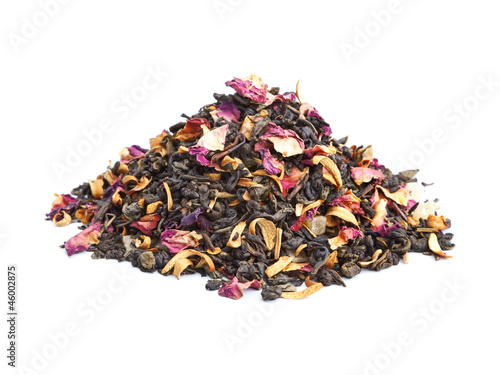 Elite green tea with candied fruit and rose petals