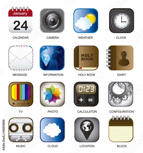 set of app vector icons