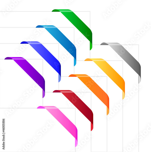 Corner ribbons in various colors