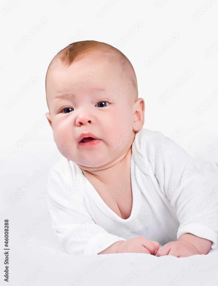 Portrait of the kid on a white background Portrait of the kid on a white background