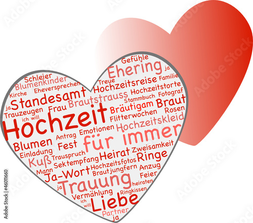 Hochzeit und zwei Herzen