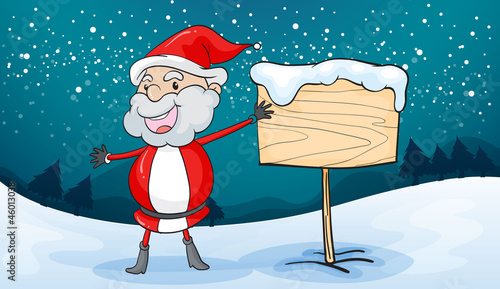 santa claus and board