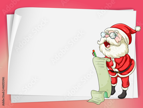 paper sheets and santa claus