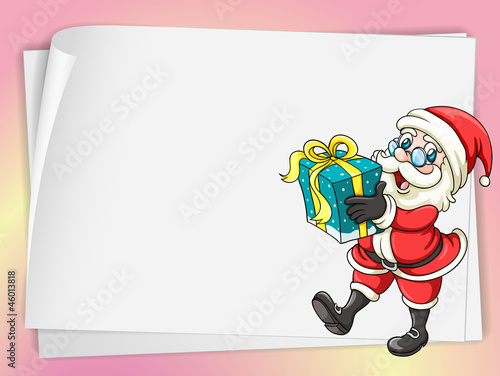 a paper sheets and a santa claus