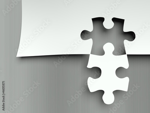 Matching puzzle pieces, complement metaphor photo