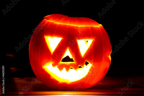 Closeup of a Halloween pumpkin