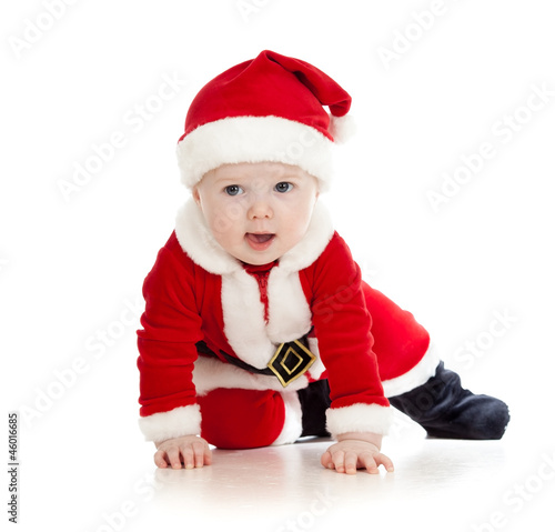 crawling Santa Claus baby boy