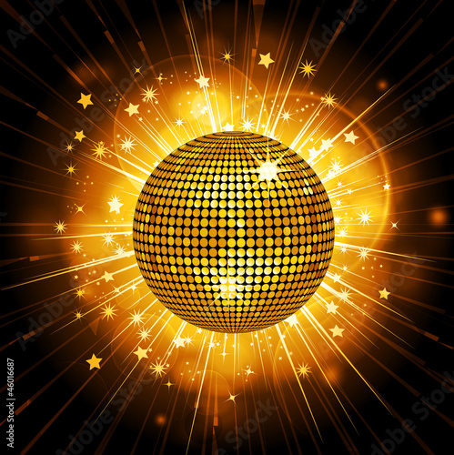 gold disco ball starburst