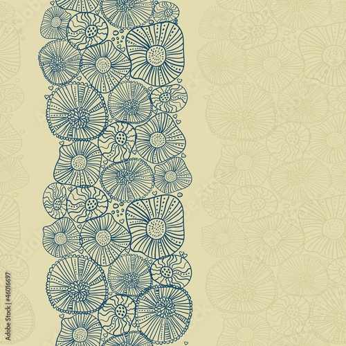 seamless vertical pattern with flowers