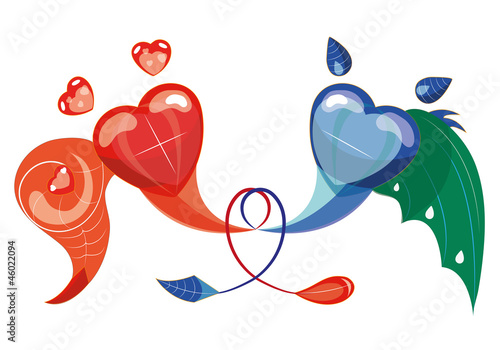 Enamored hearts.