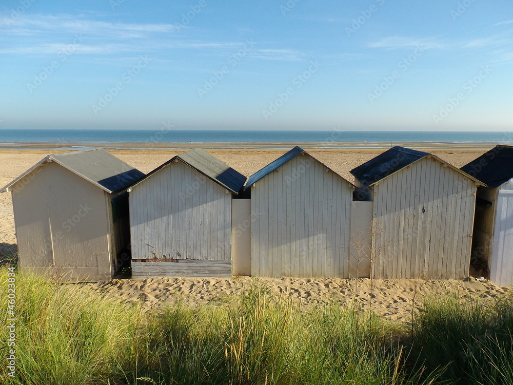 Cabines de plages à Ouistreham - Normandie