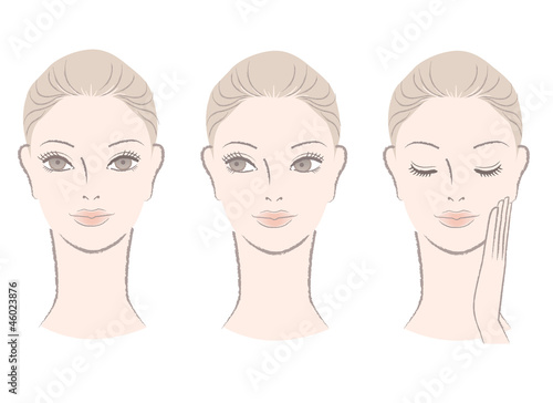 Set of Beautiful fresh woman portrait