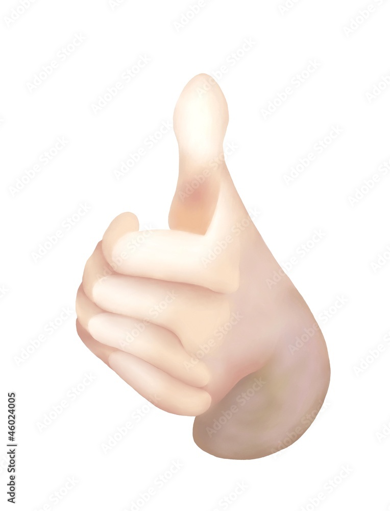 Front View of Thumbs Up for Like Signals Front View of Thumbs Up for Like Signals