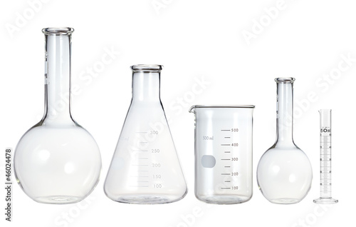 Test-tubes isolated on white. Laboratory glassware