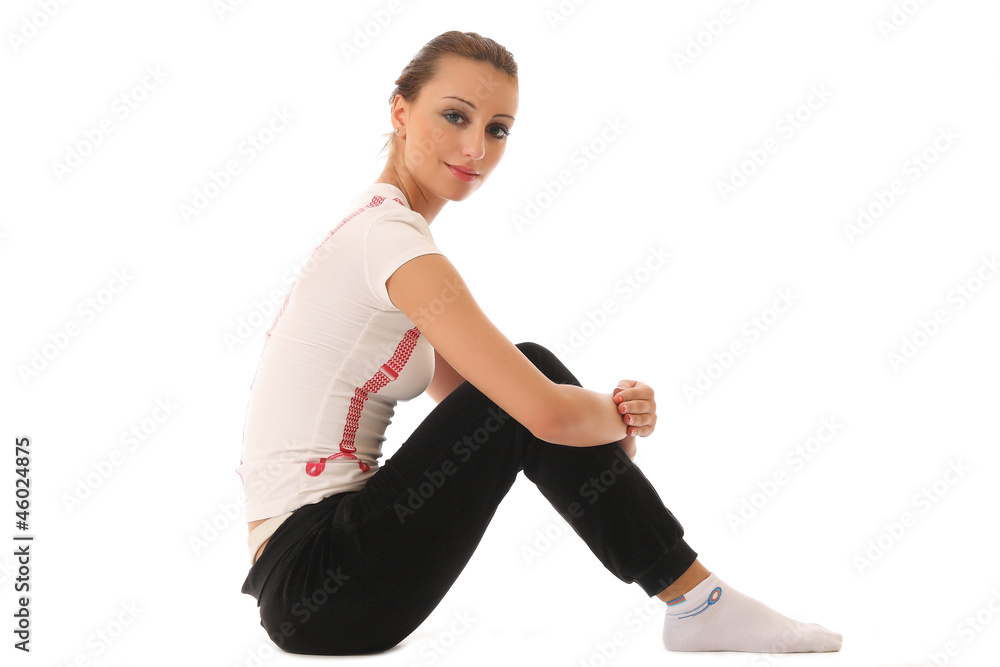athletic girl isolated on white athletic girl isolated on white