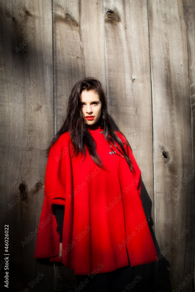 ragazza con mantella rossa Stock Photo | Adobe Stock