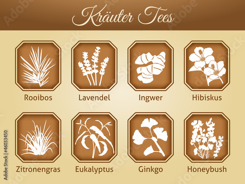 Kräuter Tee Vektor Buttons