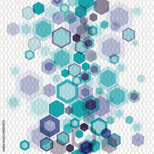 Geometrical background with hexagons and nets. Eps10