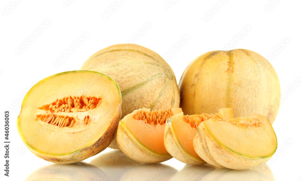cut melon isolated on white cut melon isolated on white