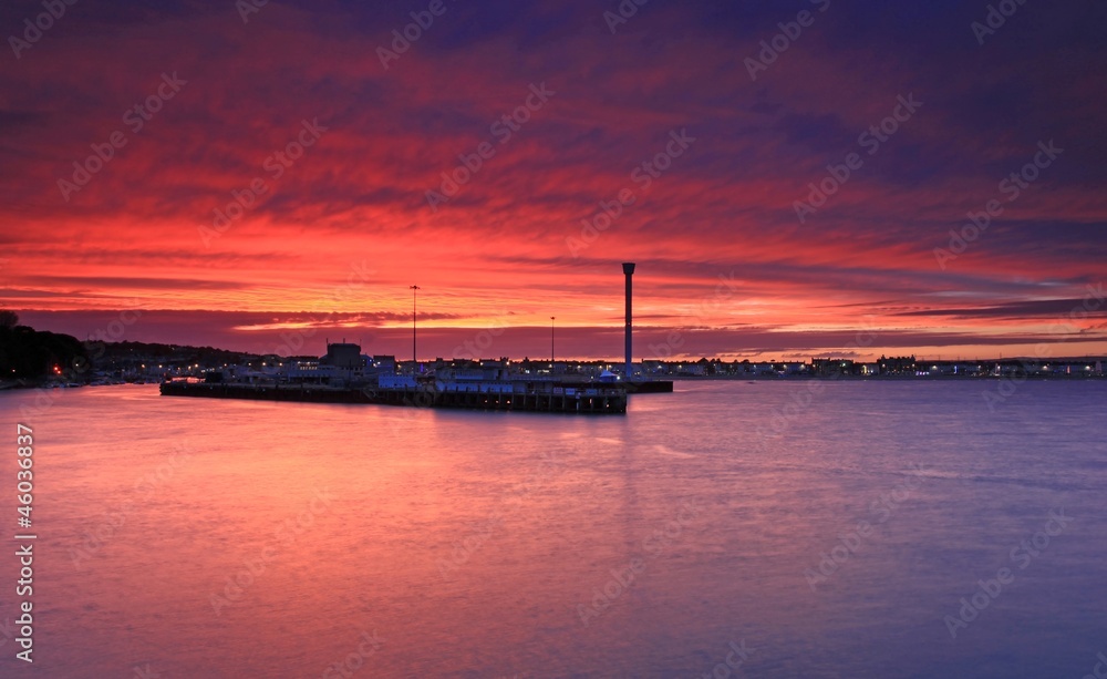 Sunset Weymouth seafront England