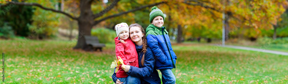 Family at autumn park