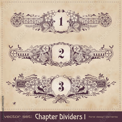 retro floral chapter dividers (series)