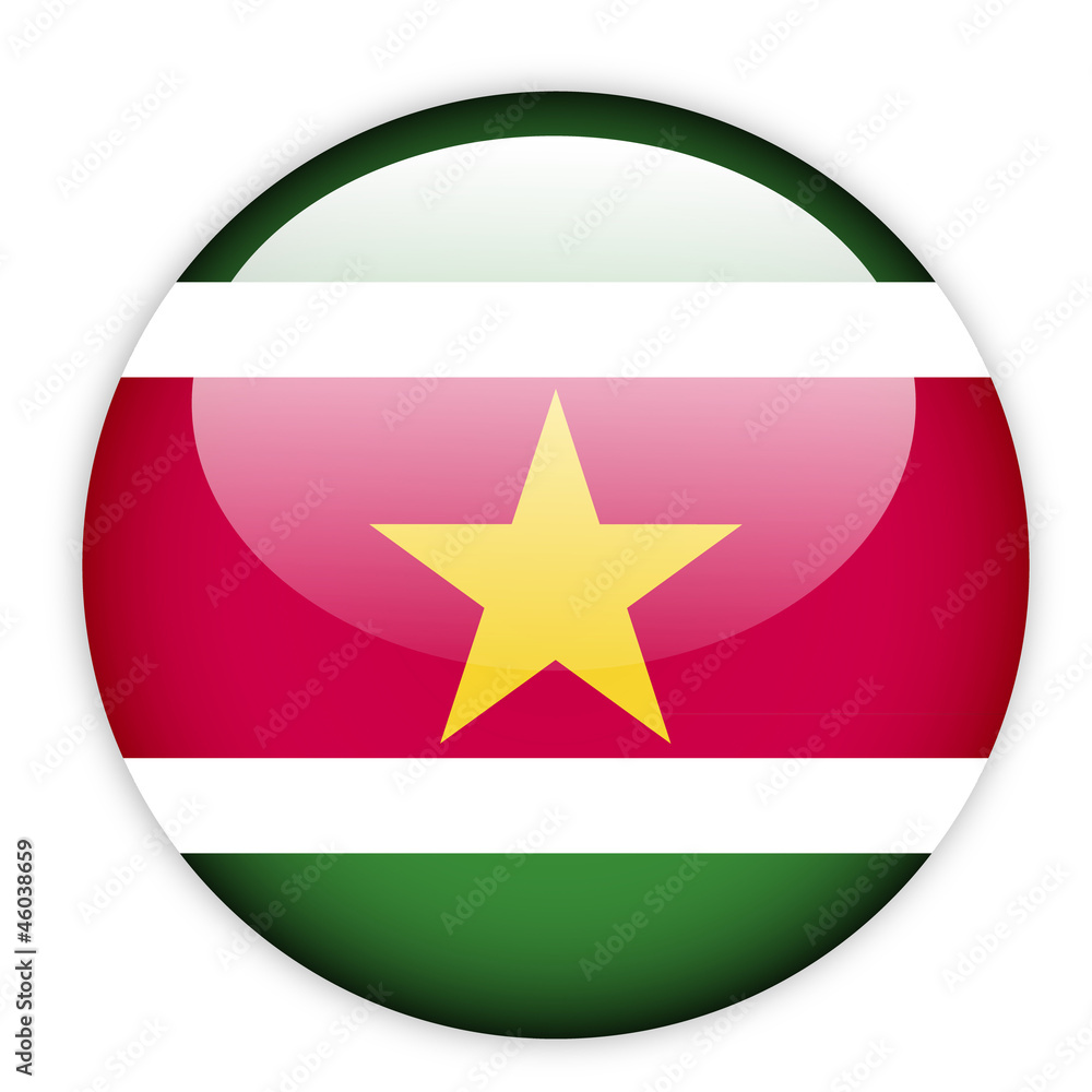 Fototapeta premium Suriname flag button