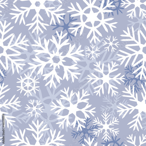 Lilac snowflakes seamless pattern, vector