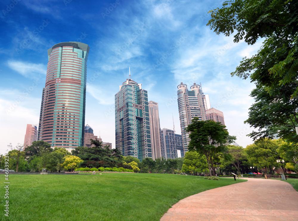 Obraz premium Shanghai Lujiazui Financial Center skyscraper