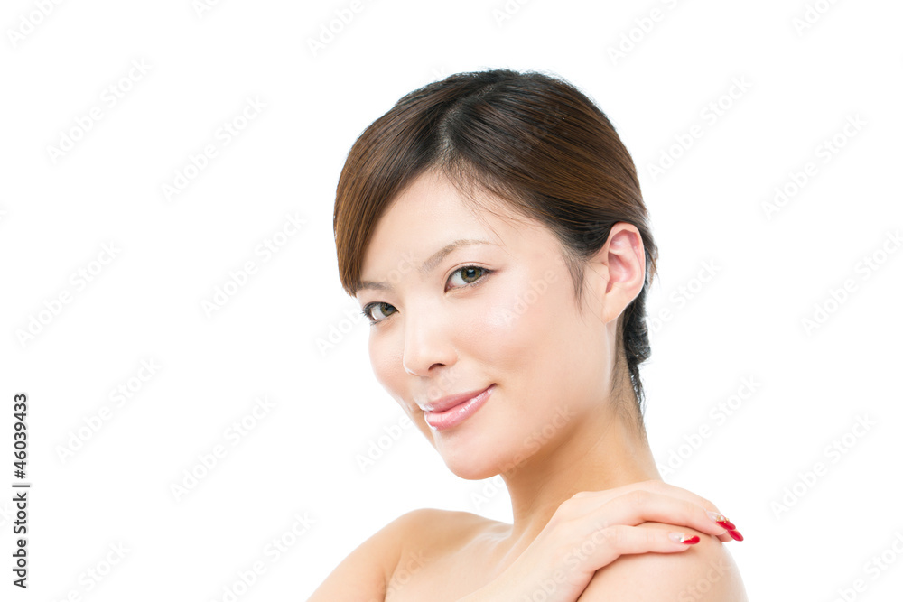 Beautiful young woman on white background. Portrait of asian. Beautiful young woman on white background. Portrait of asian.
