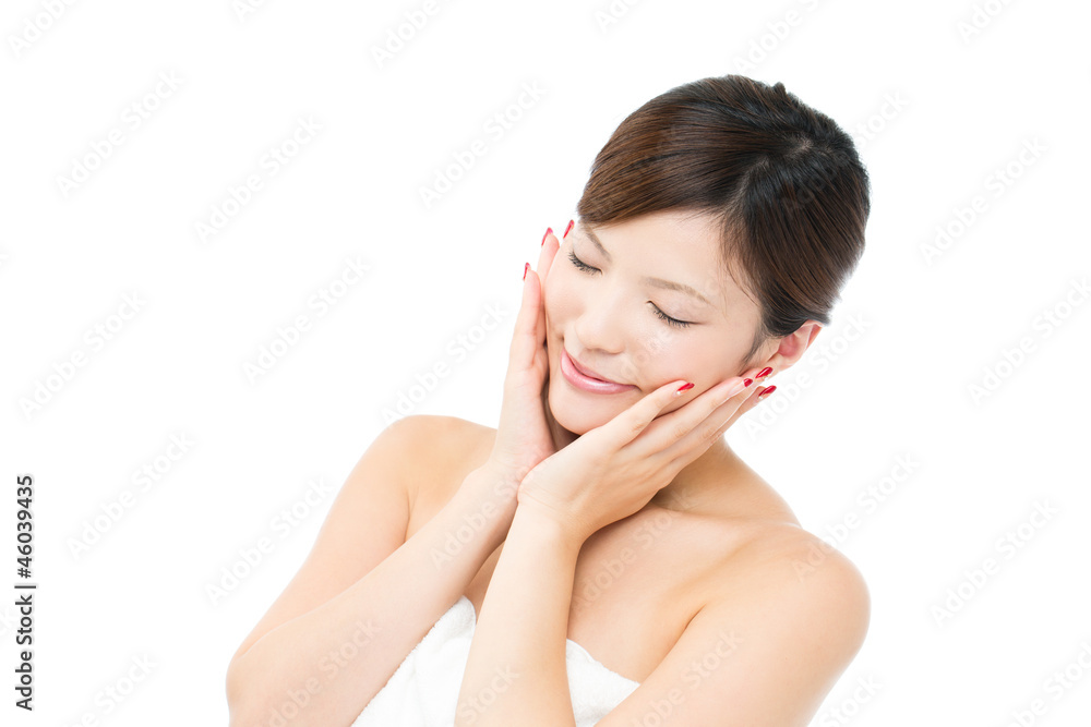 Beautiful young woman on white background. Portrait of asian. Beautiful young woman on white background. Portrait of asian.