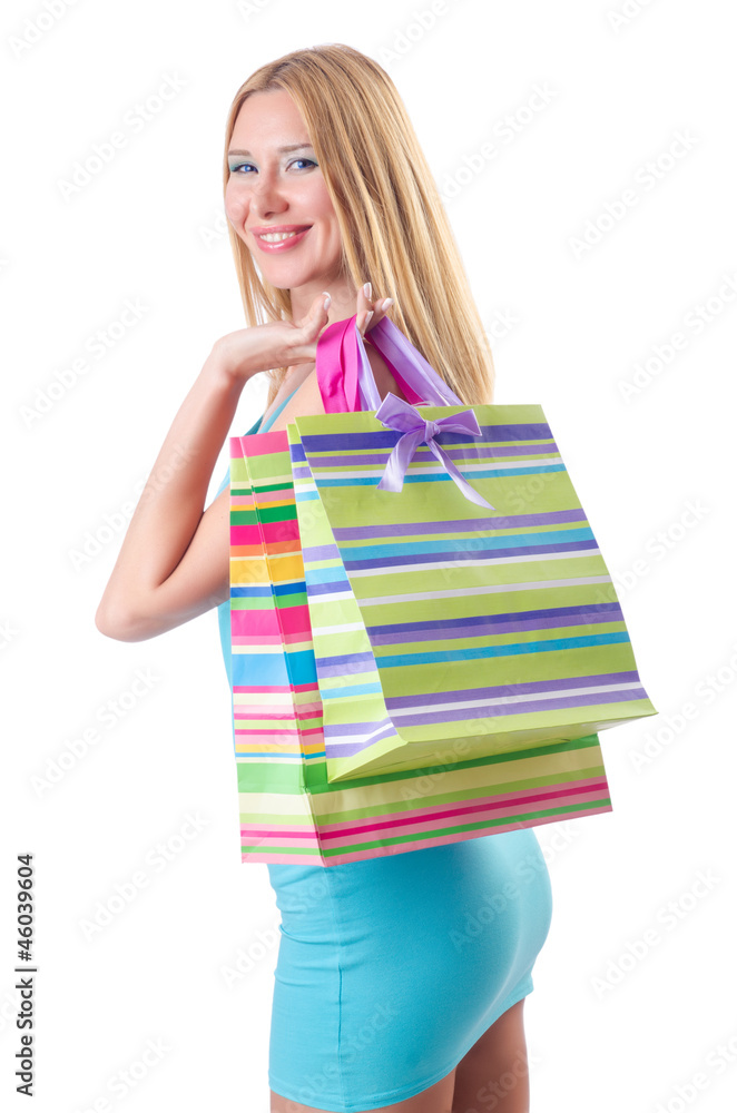Attractive woman after happy shopping Attractive woman after happy shopping