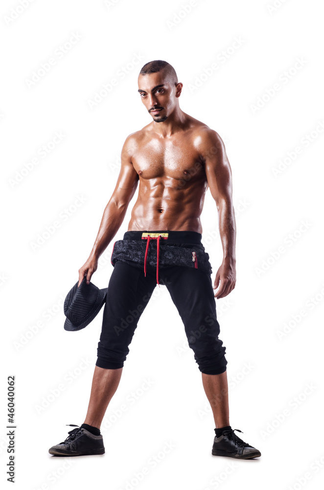 Muscular dancer isolated on white Muscular dancer isolated on white