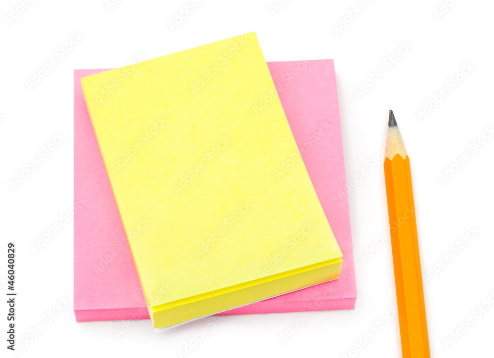 Note paper and pencil Note paper and pencil