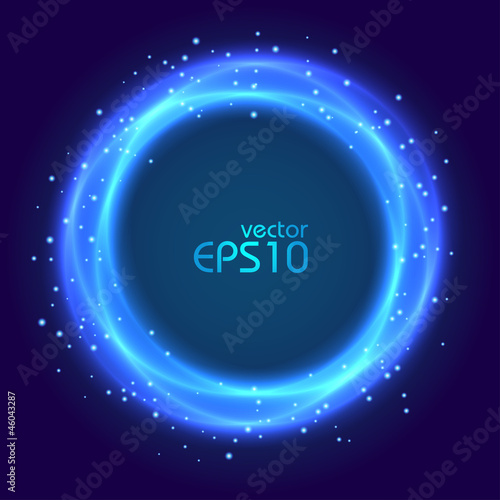 Abstract blue glowing circle